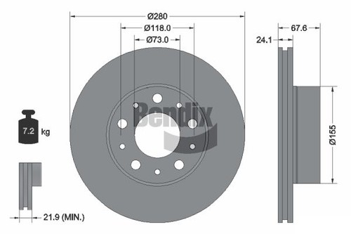 Pcs bendix braking bds1032 - 2,