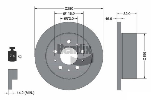 Pcs bendix braking bds1027 - 2,