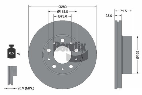 Pcs bendix braking bds1219 - bendix,