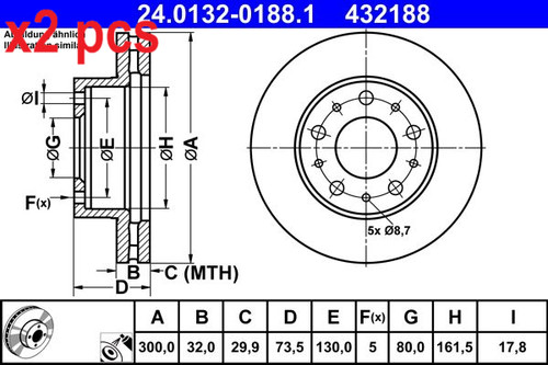 Pcs sides brake - x2,