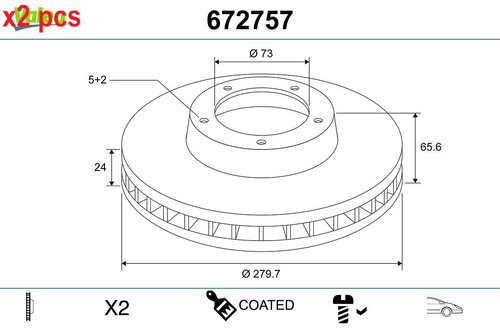 Pcs sides front - sides, brake